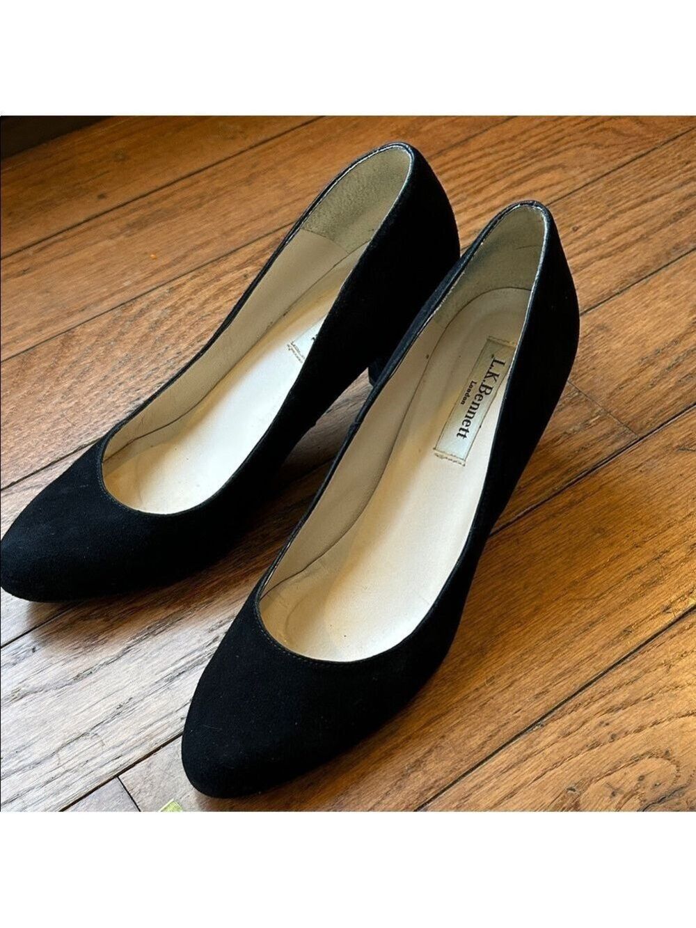 L.K.Bennett London Black Suede Block Heels